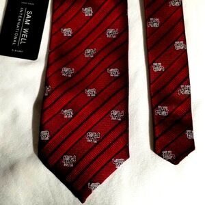 Sam Weil Silk Elephant Stripe Tie Thai 3x56" nwt
